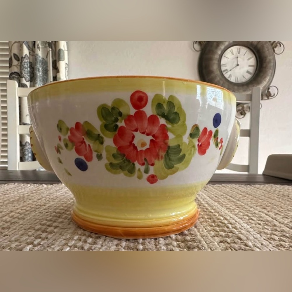 Floral Italian hand painted bowl